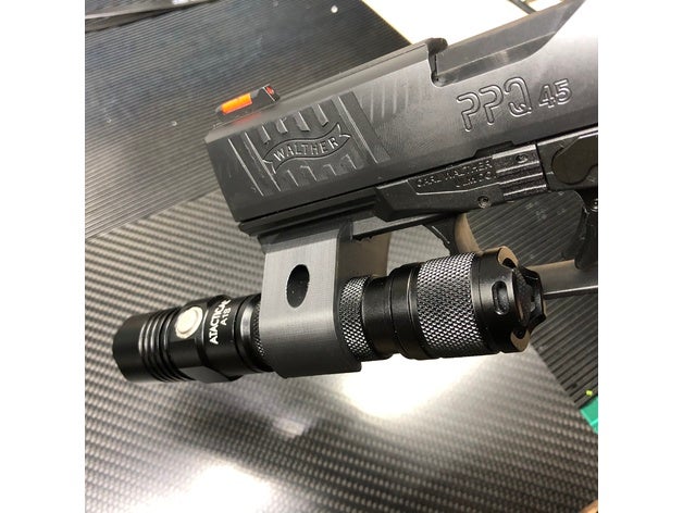 picatinny flashlight mount hobby airsoft ar15 firearm holder paintball rail softair 3D print model - Mito3D