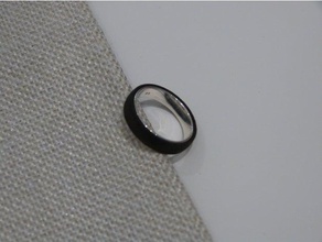 bicolor anillo de la ue tamaño 60 los anillos Impreso en 3d negro joyería hombres el metal plata 9 size9 acero unisex 3d print model - Mito3D