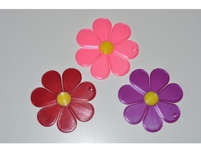 daisy fiore stilizzato ornamento - easy di colore 2 progettato arredamento margherita ragazzi multicolor 3d print model - Mito3D