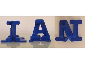 ian 3 lettres 1 forme art 3d print model - Mito3D