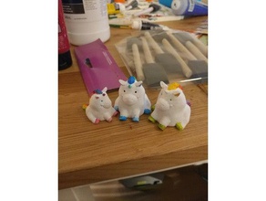 chubby kawaii unicorn sculptures animal animals cute gift girl magic magical rainbow unicorns 3d print model - Mito3D
