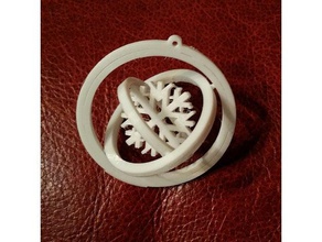 snowflake christmas gyroscope art decoration 3d print model - Mito3D
