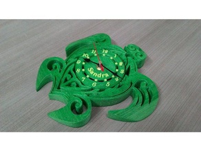 sandra turtle clock dekor 3d print model - Mito3D