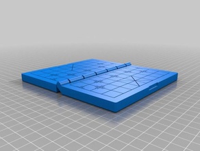 small size chinese chess checkerboard - portable board game play 3d print model - Mito3D