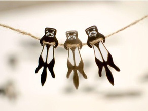 ferret trinket animals animal christmas ornament flat necklace pendant pet 3d print model - Mito3D