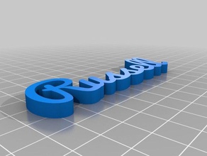 russell text customized 3d print model - Mito3D