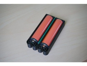 2x18650 celda protegida caso simplificado la electrónica 18650 de batería cuadro célula flexible flexión titular protegido simple 3d print model - Mito3D
