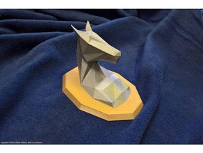 low-poly tête de cheval et montage sculptures la plaque 3d print model - Mito3D