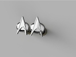 next generation combadge cufflinks accessories accessory cufflink star trek tng 3d print model - Mito3D