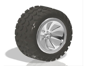 wheel tire rim m6 thread hobby car flexible tires 3d print model - Mito3D