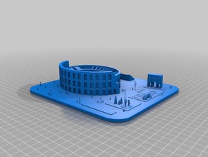 roma e coliseu cena edifícios estruturas 3d print model - Mito3D