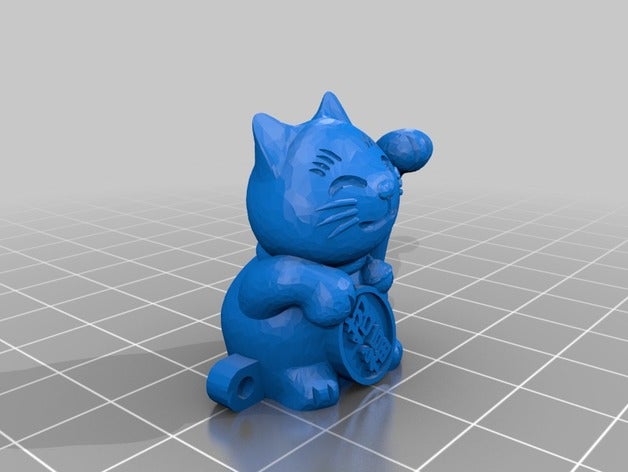 lucky cat fob accessori 3D print model - Mito3D