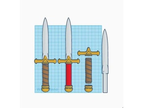 dinastia reale pugnale oggetti di scena coltello prop 3d print model - Mito3D