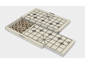 b tiroir de la petite taille d'échecs chinois damier - portable les échecs 3d print model - Mito3D
