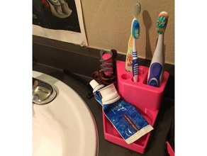 brosse à dents hairclip de dentifrice électrique spot aléatoire titulaire du côté l'ovale évier salle bains la compteur accessoires le robinet ovale l'évier porte-brosse 3d print model - Mito3D