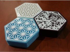 100hex box containers art container decor hex hexagon 3d print model - Mito3D