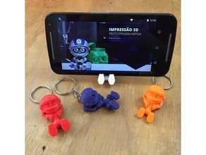 p1 golden boy phone stand keychain keychains iphone mascot p1prototipos robot 3d print model - Mito3D