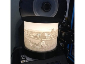 pittsburgh lithophane paralume base & top arredamento la lampada led luce a 3d print model - Mito3D