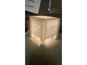 lithopane caixa de luz A impressão 3d decoração presente lâmpada acendem-se 3d print model - Mito3D
