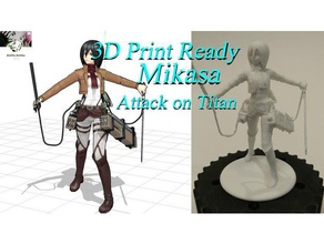 La impresión 3d ready mikasa ataque en titán personas de la lista 3dprintready el anime figura modelo animu aot niña listo para imprimir espada 3d print model - Mito3D