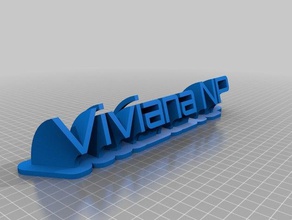viviana np nameplate office customized 3d print model - Mito3D
