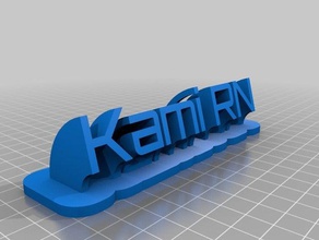kami rn nameplate 2 office customized 3d print model - Mito3D