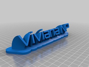 viviana nameplate 2 office customized 3d print model - Mito3D
