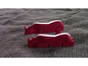 rhino beweglichen Beinen Spielzeug & Spiele Tier Gelenk bewegliche 3d print model - Mito3D