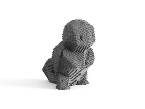 low-poly-voxel-Schiggy Skulpturen bulbasaur charmander low low-poly lowpoly minecraft pikachu pokemon poly Schiggy voxel voxelize 3d print model - Mito3D