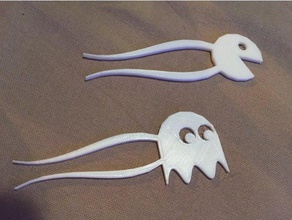 pacman ghost hairpin 3d printing accessories accessory hair pin 3d print model - Mito3D