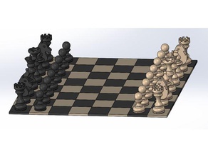 chess set board pieces 3d print model - Mito3D