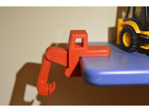 digger em forma de prateleira gancho organização bookshelf crianças das escavadeira quarto brinquedos ganchos parede 3d print model - Mito3D
