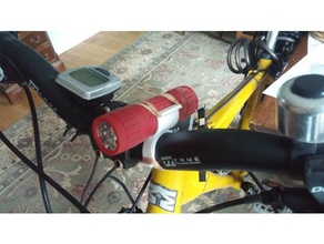 staffa per fissare la torcia sul manubrio parti di ricambio bicicletta luce della del monte moto openscad nastro gomma 3d print model - Mito3D