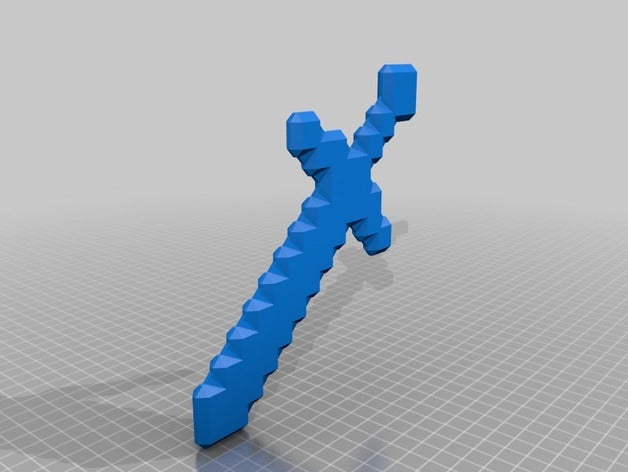 mine craft épée 2d art 3D print model - Mito3D