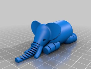 Elefanten-verstärkten Rumpf Spielzeug & Spiele 3d print model - Mito3D