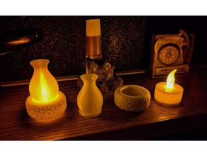 tea light oil lamp decor 3d print model - Mito3D