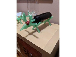 printed reindeer wine holder decor 3d print model - Mito3D