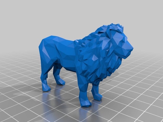 low poly lion 3d printing animal lowpoly simple 3D print model - Mito3D