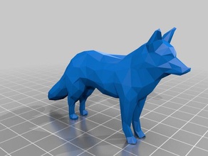 low poly fox A impressão 3d animais a baixa contagem de polígonos simples assim 3d print model - Mito3D