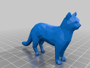 low poly cat La stampa 3d animale carino lowpoly semplice 3d print model - Mito3D