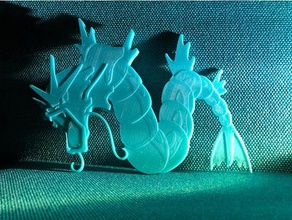 gyarados 2d-Kunst Licht Lithographie pokemon Figuren 3d print model - Mito3D