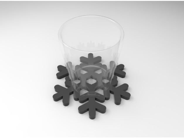 sous verre flocon de neige décor 3D print model - Mito3D