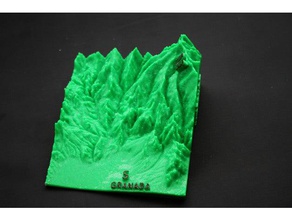 ultra sierra nevada de course montagne sport et loisirs Carte en 3d hauteur la table carte topographie géographie relief cours d'exécution l'étudiant 3d print model - Mito3D