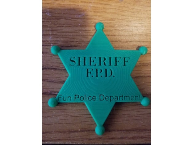 distintivo di sceriffo dice il divertimento polizia accessori badge divertente 3D print model - Mito3D