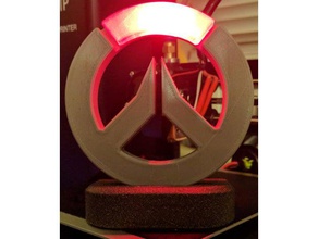 overwatch logo stand - led insert video games 3d print model - Mito3D