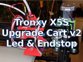 tronxy x5s upgrade extruder cart v2 - leds & endstop 3d printing 3dprintable 3dprinter 3dprinting printer belt holder carts led light lighting lights sgabolab 3d print model - Mito3D