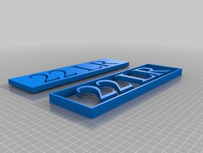 22lr les signes et logos personnalisé 3d print model - Mito3D
