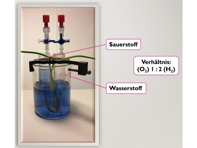 wasserzersetzer f r den chemieunterricht lernen - Analyse chemie Chemie die Elektrolyse elektrolyse Schule 3D print model - Mito3D