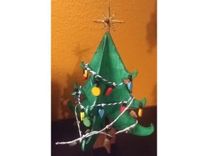albero di natale snapout card i puzzle cartolina decorazione ornamento l'albero 3d print model - Mito3D