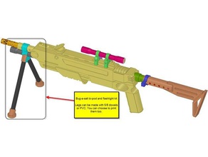 bug-a-salt Gewehr bi-pod-Taschenlampe kit Spielzeug & game Zubehör 3d print model - Mito3D